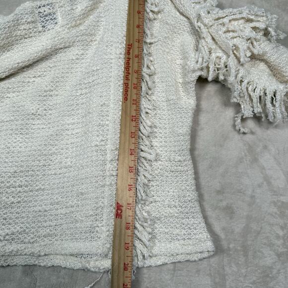 MISA Los Angeles Ivory White Karine Fringe Sweater Womens Size Small - Picture 8 of 9